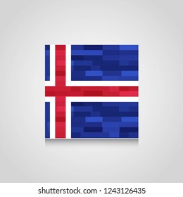 Iceland Abstract Flag Background