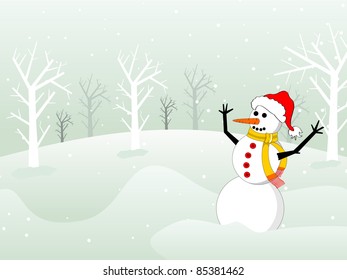 fondo de islandia con árbol y muñeco de nieve para celebración de navidad navideña