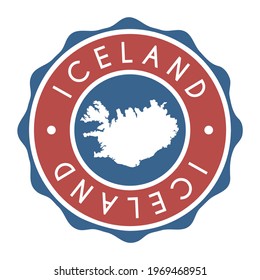 Iceland Badge Map Vector Seal. National Symbol Country Stamp Design Icon Label.