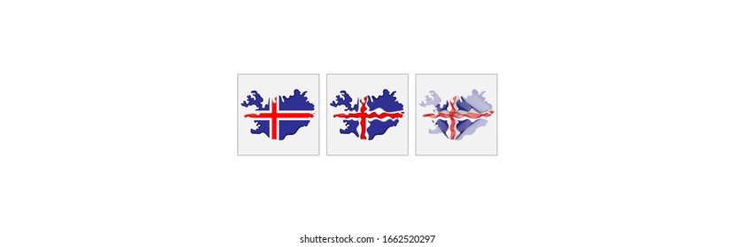 Islandia coloreando el mapa y la bandera conceptual. Vector
