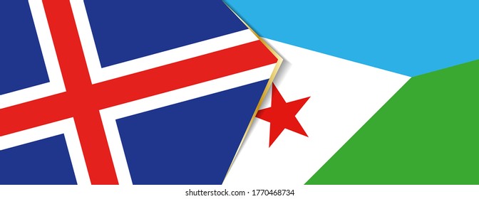Banderas de Islandia y Djibouti, dos banderas vectoriales símbolo de relación o enfrentamiento.