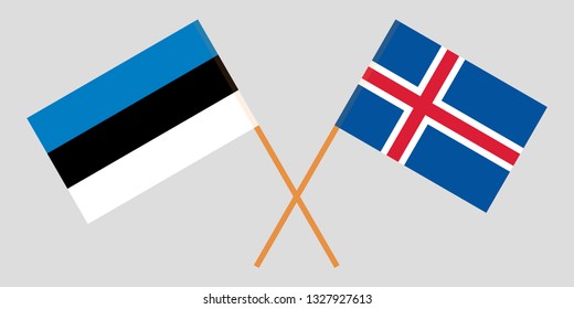 Iceland and Estonia. The Icelandic and Estonian flags. Official colors. Correct proportion. Vector illustration
