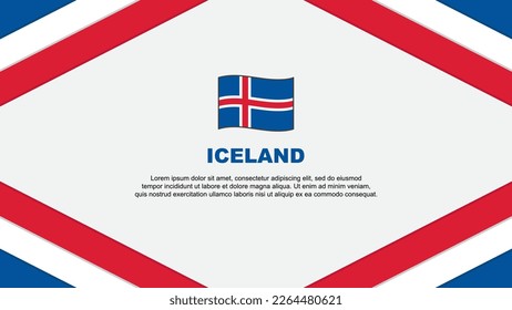 Iceland Flag Abstract Background Design Template. Iceland Independence Day Banner Cartoon Vector Illustration. Iceland Template