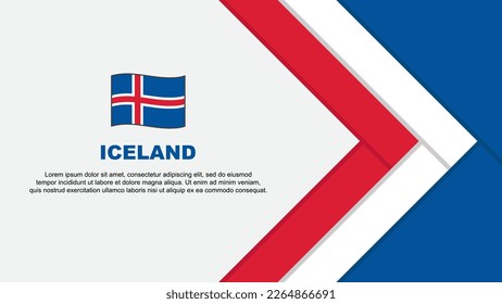Iceland Flag Abstract Background Design Template. Iceland Independence Day Banner Cartoon Vector Illustration. Iceland Cartoon