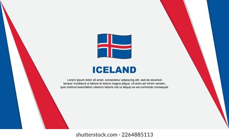 Iceland Flag Abstract Background Design Template. Iceland Independence Day Banner Cartoon Vector Illustration. Iceland Flag