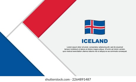 Plantilla de diseño de fondo de resumen de bandera de Islandia. Ilustración de vectores de caricaturas del Día de la Independencia de Islandia. Ilustración de Islandia