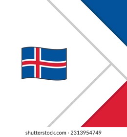 Iceland Flag Abstract Background Design Template. Iceland Independence Day Banner Social Media Post. Iceland Cartoon