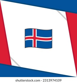Iceland Flag Abstract Background Design Template. Iceland Independence Day Banner Social Media Post. Iceland Independence Day