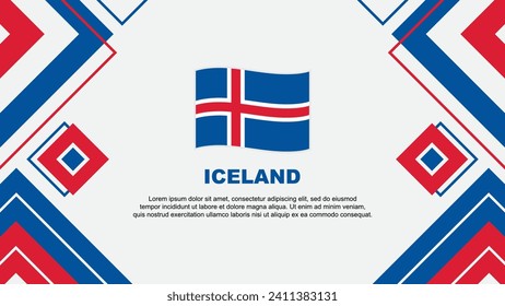 Plantilla de diseño de fondo de resumen de bandera de Islandia. Ilustración de vectores de papel tapiz del Día de la Independencia de Islandia. Antecedentes de Islandia