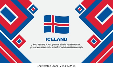 Iceland Flag Abstract Background Design Template. Iceland Independence Day Banner Wallpaper Vector Illustration. Iceland Cartoon