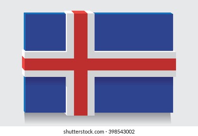 Iceland flag as art object.Vector illustration.