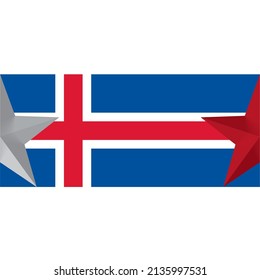 iceland flag background logo poster banner islandia