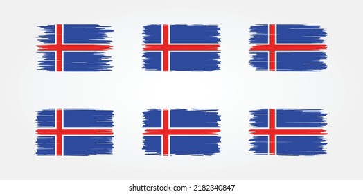 Iceland Flag Brush Collection. National Flag