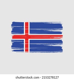 Iceland Flag Brush. National Flag