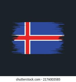 Iceland Flag Brush. National Flag