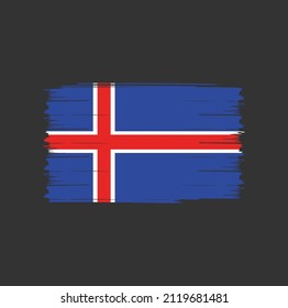 Bandera de Islandia con fondo de pincel
