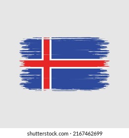 Iceland Flag Brush Strokes. National Flag
