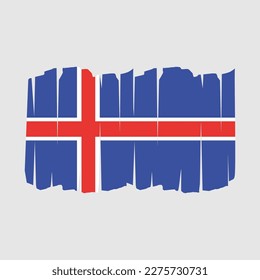 Iceland Flag Brush Vector Illustration