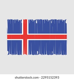 Iceland Flag Brush Vector Illustration