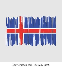 Iceland Flag Brush Vector Illustration