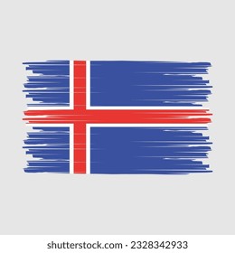 Iceland Flag Brush Vector Illustration