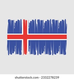 Ilustración del vector del pincel de bandera de Islandia