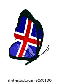 Iceland flag butterfly - vector