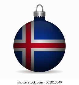iceland flag christmas ball vector