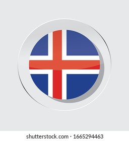 Iceland flag circle icon with a white background