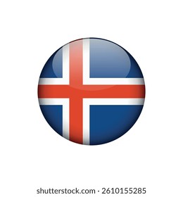 Iceland Flag Circle Vector Template