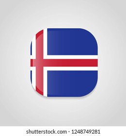 Iceland Flag Design Round Button