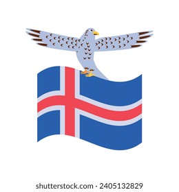 iceland flag with eagle illustration