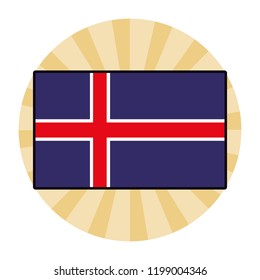 Iceland flag emblem