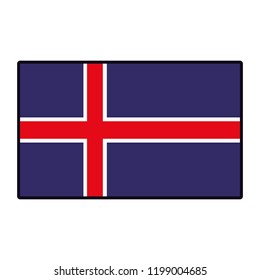 Iceland flag emblem