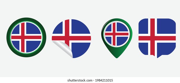 Iceland flag. flat icon symbol vector illustration