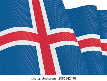 iceland flag fluttering gradient texture