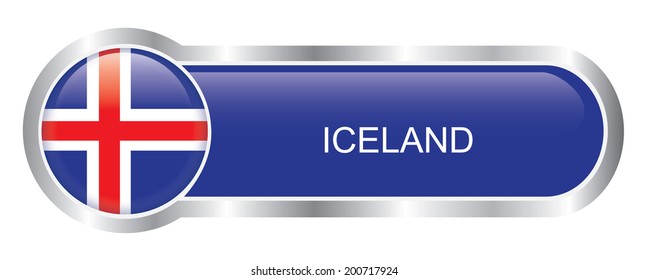 Iceland Flag glossy banner