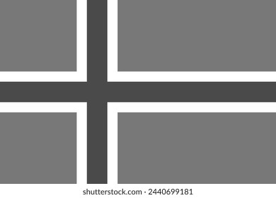 Iceland flag - greyscale monochrome vector illustration. Flag in black and white