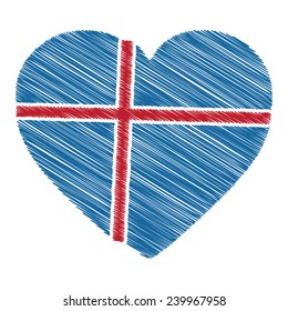 Iceland flag heart shape