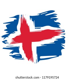 Iceland  flag icon in flat style. For web, print and creative design.