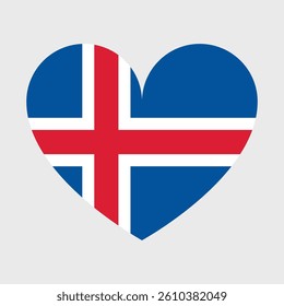 Iceland Flag icon. Official vector Icelandic flag isolated on white background