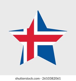 Iceland Flag icon. Official vector Icelandic flag isolated on white background