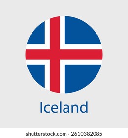 Iceland Flag icon. Official vector Icelandic flag isolated on white background