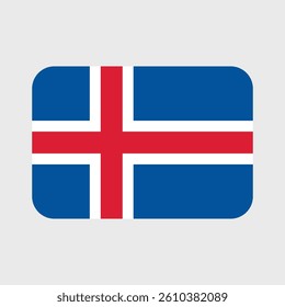 Iceland Flag icon. Official vector Icelandic flag isolated on white background