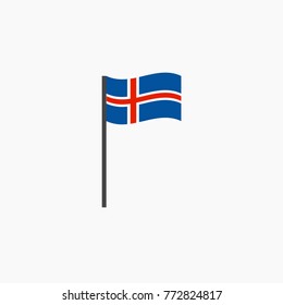 Iceland flag icon. Vector illustration.