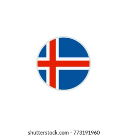 Iceland flag icon. Vector illustration.