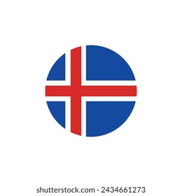 iceland flag icon vector template illustration logo design