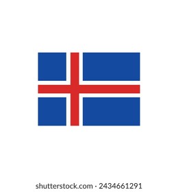 iceland flag icon vector template illustration logo design