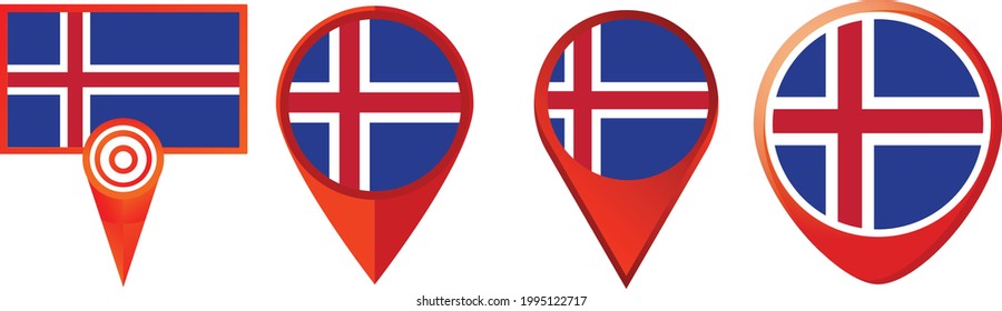 Icono de la bandera de Islandia . conjunto de iconos web . colección de iconos. Ilustración vectorial simple.