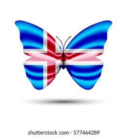 iceland flag illustrated as butterfly